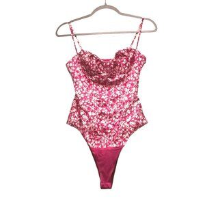 Zara Pink Floral Corset Bodysuit Barbiecore One Piece Blogger Favorite‎ Size S